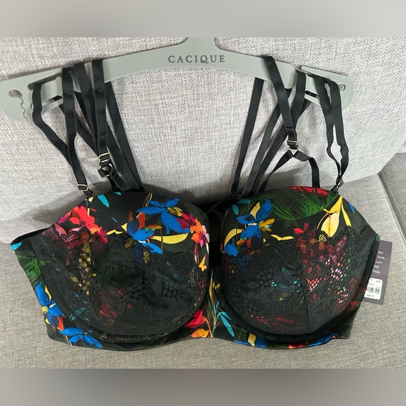 Cacique Other - New Cacique Women's Floral Lace Multi Way Strapless Boost Bra